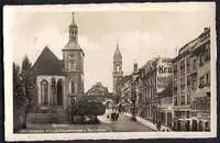 Bautzen. Steinstrasse mit Liebfrauenkirche u. Reichentor.