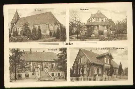 Eimke. Kirche, Pfarrhaus, Rittergut, Geschäftshaus H. Kohlmeyer