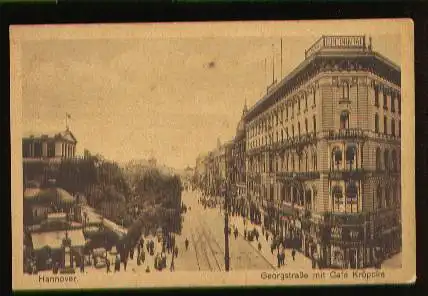 Hannover. Georgstrasse mit Cafe Knöpcke