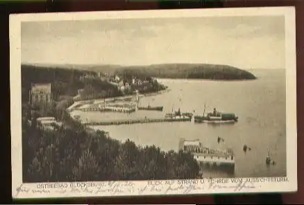 Glücksburg. Ostseebad. Blick auf Strand und Föhrde