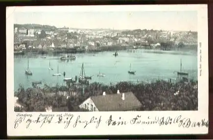 Flensburg. Panorama und Hafen