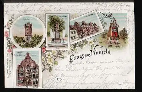 Hameln. Klütthurm, Gertrudenbrunnen, Hochzeitshaus