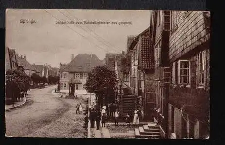 Springe. Langestrasse vom Ratskellerfenster aus gesehen