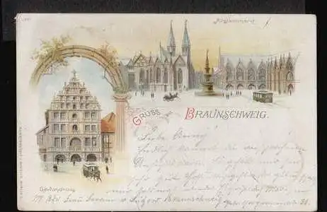 Braunschweig. Gruss aus. Altstadtmarkt, Gewandhaus