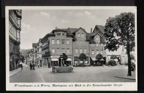 Witzenhausen. Marktplatz mit Blick in die Ermschwerder Strasse