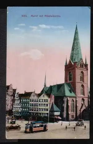 Kiel. Markt mit Nikolaikirche