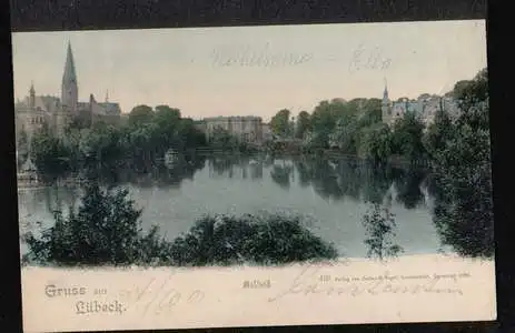 Lübeck. Gruss aus. Mühlteich