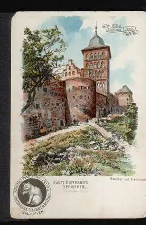 Lübeck. Burgthor und Stadtmauer