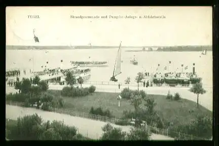 Berlin. Tegel. Strandpromenade und Dampfer Anlege