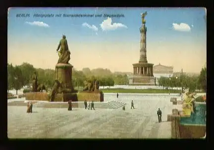 Berlin. Königsplatz mit Bismarckdenkmal und Siegessäule