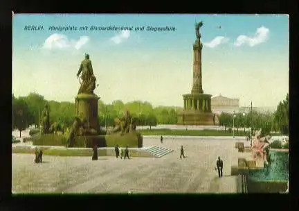 Berlin. Königsplatz mit Bismarckdenkmal und Siegessäule