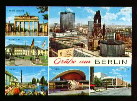 Berlin. Brandenburger Tor, Europa Center, Schloss Bellevue