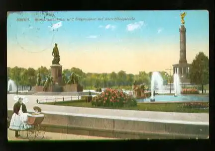 Berlin. Bismarckdenkmal und Siegessäule auf dem Königsplatz