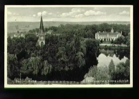 Berlin. Britz. Panorama m. Kirche u. Schloss