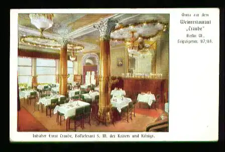 Berlin. Gruss aus dem Weinrestaurant "Traube"