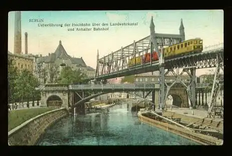 Berlin. Ueberführung der Hochbahn den Landwehrkanal