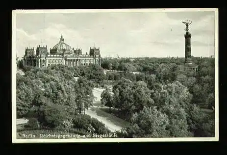 Berlin. Reichstagsgebäude und Siegessäule