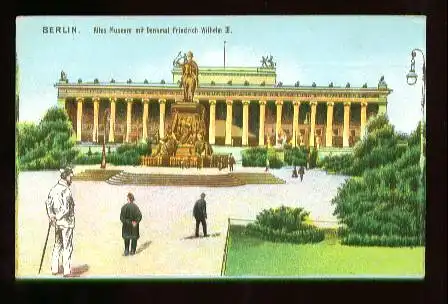 Berlin. Altes Museum mit Denkmal Friedrich Wilhelm III