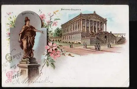 Berlin. Gruss aus. Kaiser Wilhelm mit Gefolge Unter den Linden