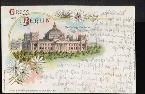 Berlin. Gruss aus. Reichstags Gebäude.