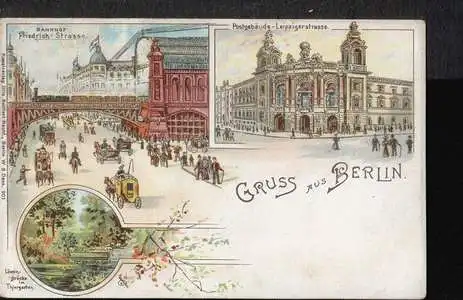 Berlin. Gruss aus. Postgebäude Leipzigerstr.