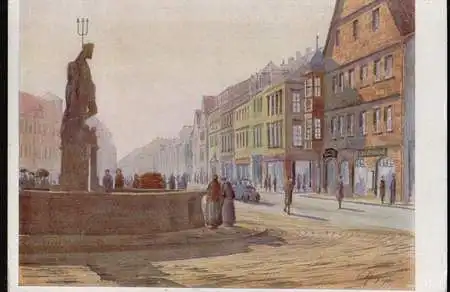 Bayreuth. Max Str. mit Neptunbrunnen