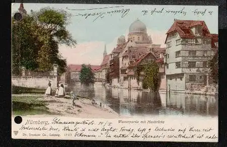 Nürnberg. Wasserpartie mit Heubbrücke