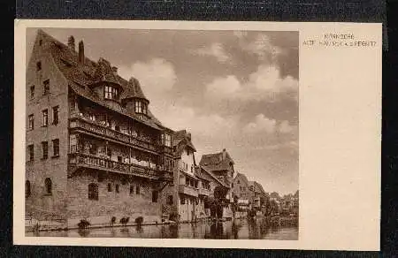 Nürnberg. Alte Häuser an der Pegnitz