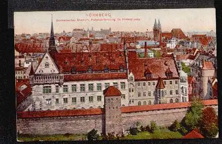 Nürnberg. Germanisches Museum, Hohenzollernburg im Hintergrund