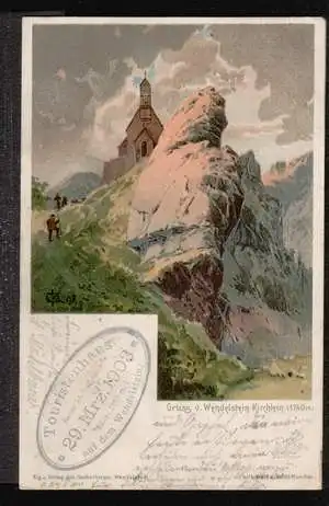 Wendelstein. Gruss von Wendelstein Kirchlein