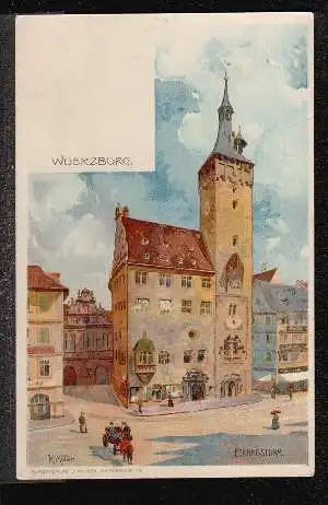 Würzburg. Velten&#039;s Künstlerpostkarte