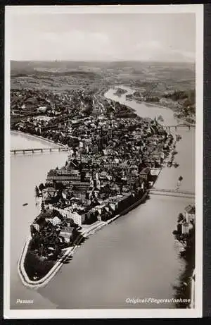 Passau. Originalfliegeraufnahme