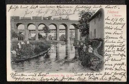Friedberg i. Hessen. Eisenbahnbrücke über die Usa