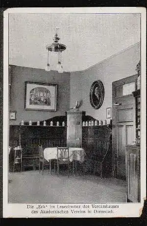 Darmstadt. Die " Eck" im Leserzimmer der Vereinshauses