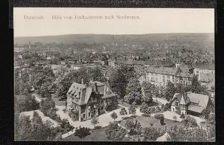 Darmstadt. Blick vom Hochzeitsturm nach Norden