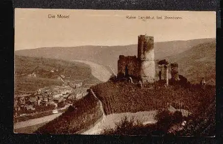 Die Mosel. Ruine Landshut bei Berncastel