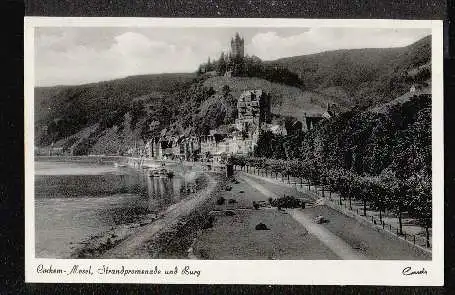 Cochem. Strandpromenade und Burg