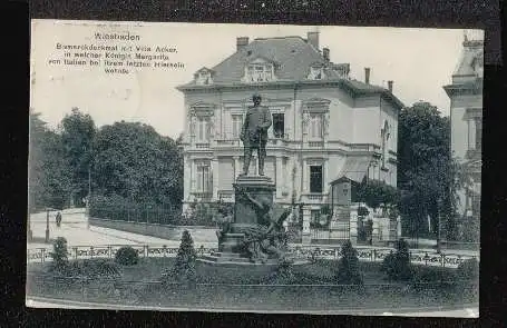 Wiesbaden. Bismarckdenkmal mit Villa Acker