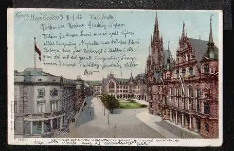 Wiesbaden. Rathaus mit neuem Mädchenschulgebäude