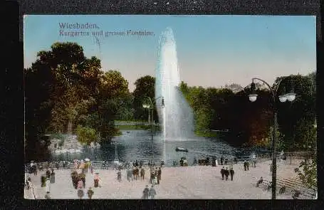 Wiesbaden. Kurgarten und große Fontaine