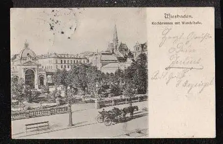 Wiesbaden. Kochbrunnen mit Wandelhalle