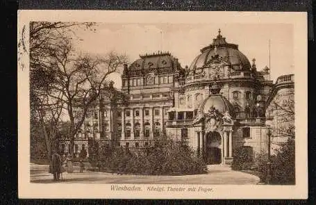 Wiesbaden. Königl. Theater mit Foyer