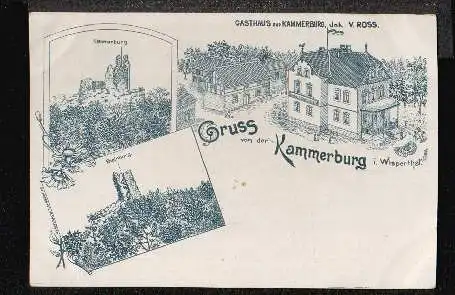 Kommerburg in Wisperthal. Gruss von der.