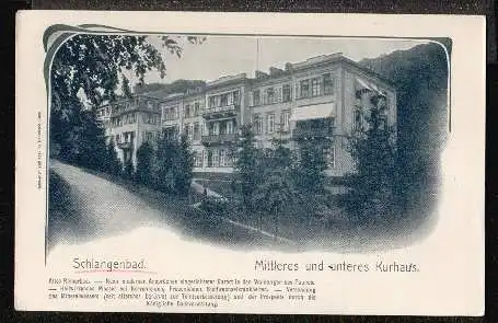 Schlangenbad. Mittleres und unteres Kurhaus