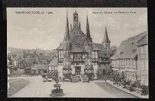 Wernigerode am Harz. Markt mit Rathaus und Gotisches Haus