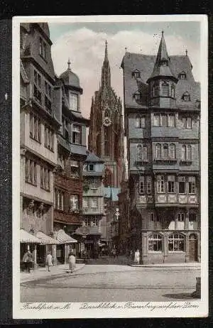 Frankfurt. Durchblick v. Römerberg auf den Dom