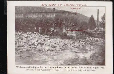 Agnetendorf.Riesengebirge. Wolkenbruchkatastrophe im Riesengeb.