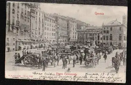 Kutsche. Genova. Piazza Caricamento.