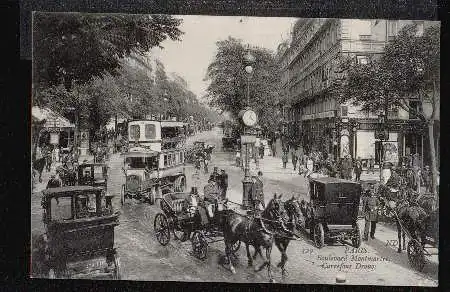 Kutsche. Paris. Boulevard Montmartre