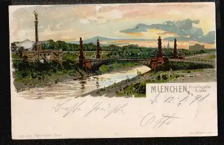 München. Prinzregentenbrücke (Litho)